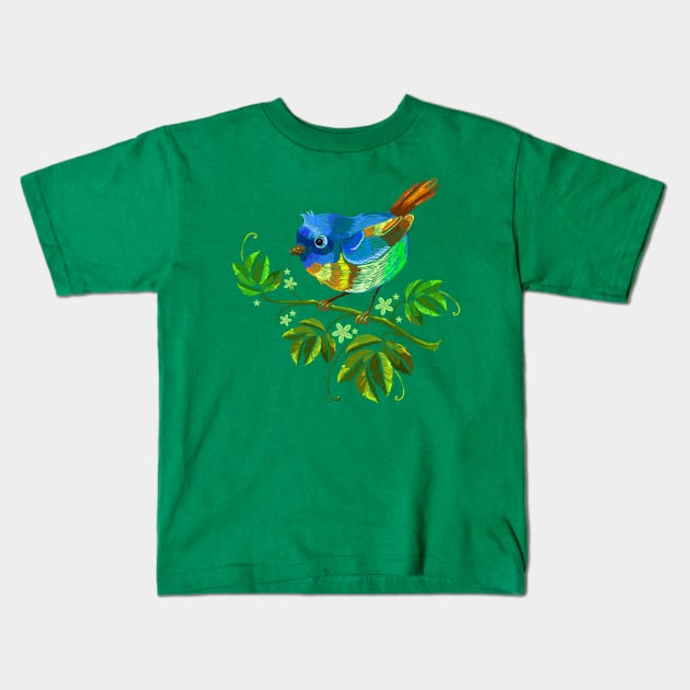 Blue Bird Kids T-Shirt by letnothingstopyou